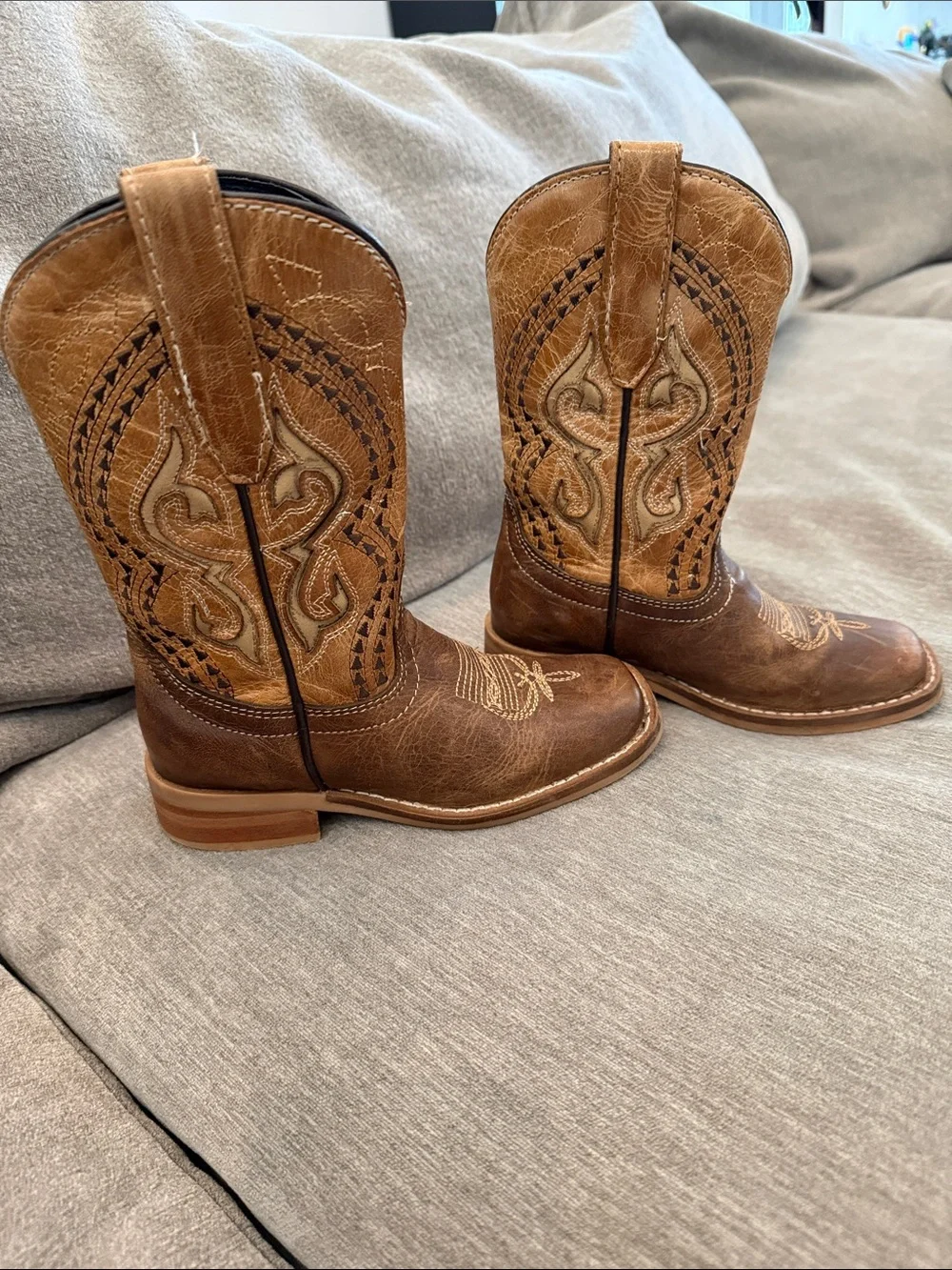 Brown Embroidered Cowboy Boots- toddler 11